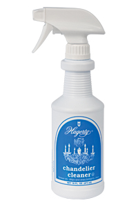 Hagerty Chandelier Cleaner: Simply spray on to chandelier, and allow to drip and dry. No wiping or rubbing!