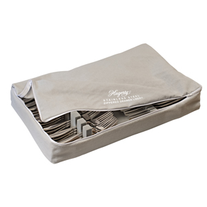 Hagerty Stainless Steel Zippered Flatware Storage Drawer Liner: stores and organizes up to 120 pieces of fine 18/10 and 18/8 stainless steel flatware pieces.